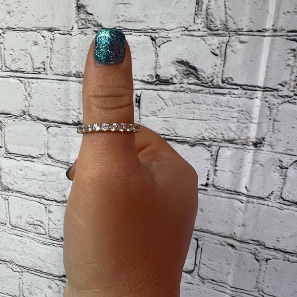 Epiphany Diamonique eternity band CZ 925 gold clad size 11 - Picture 5 of 7